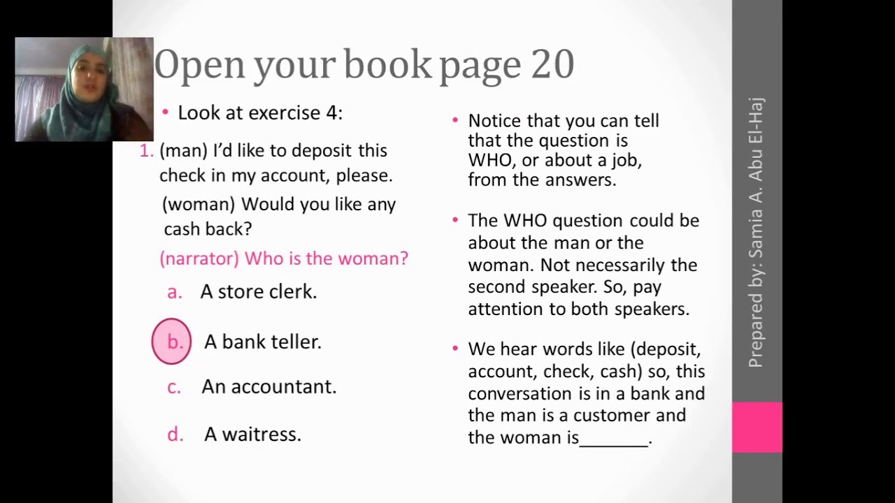 TOEFL Listening Skills (4-7) - Miss Samia A.