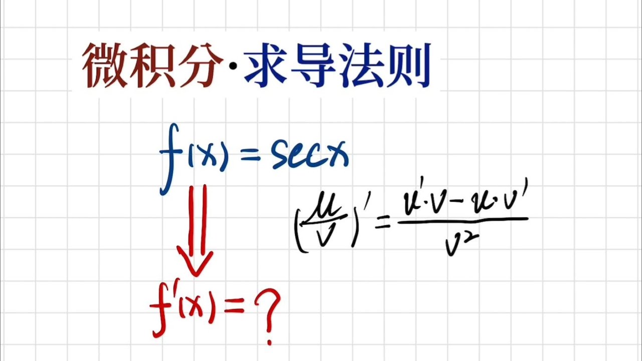 【高等数学习题】利用除法求导法则求正割函数 y = sec(x) 的导数