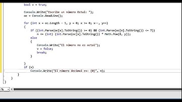 Convertir números octales a decimales en C#