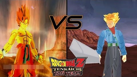 ||THE BATTLE OF THE FALSE|| False SSJ Goku vs SSJ Rage Trunks (DBZ Tenkaichi Tag Team mod)