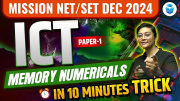 Mission SET/NET 2024 | Paper 1 ICT Memory Numericals with Tricks by JRF Expert Aditi Mam