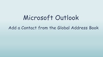 Add Contact from the Global Address Book