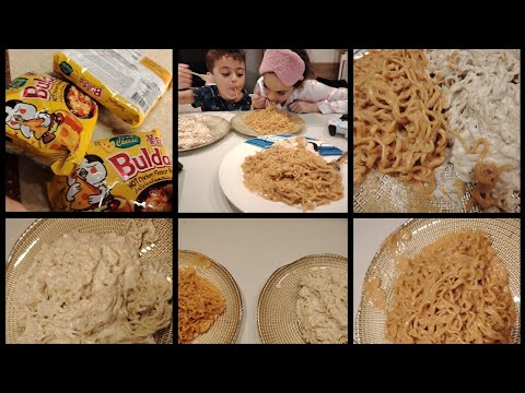 اليوم سوينا تجارب الأندومي أنا و الأولاد واحدة بزبادي و طحينة و الثانية بصلصة كريمية و لذيذة ترند