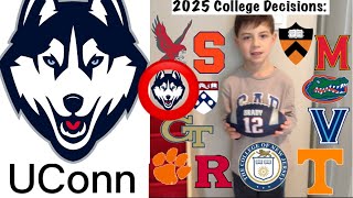 UConn Decision! 2025-26 College Decision Series Part 9!