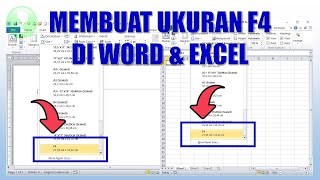 Cara Membuat Ukuran F4 di Word dan Excel