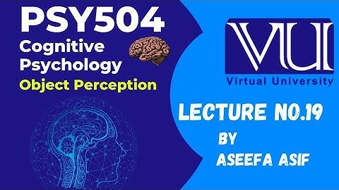 Psy504 Lecture#19 Cognitive Psychology Object Perception by Aseefa Asif