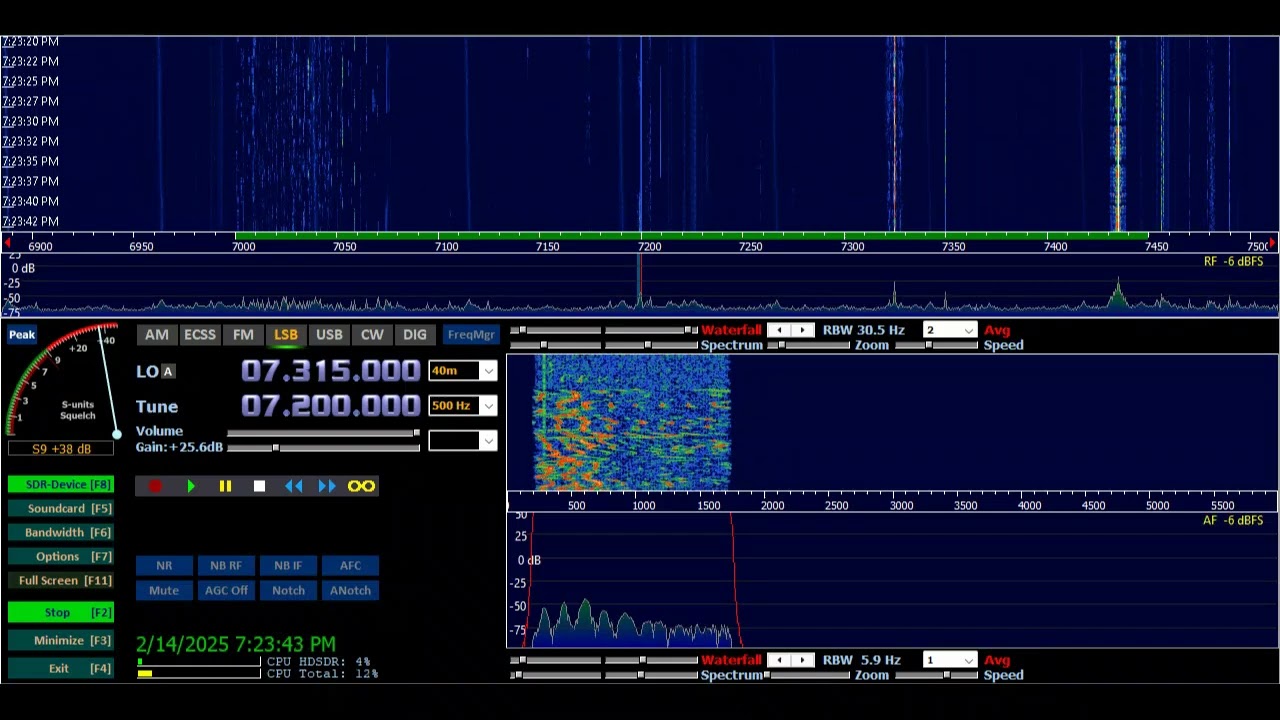 SWLing 41-meter amateur band 7200Mz 2025 02 14 19 14 26
