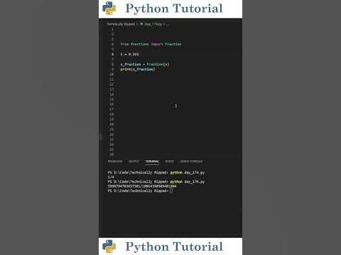 Turn Decimal Into Fraction | Python Tutorial - YouTube