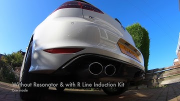 MK7 Golf R Resonator Delete - before and after