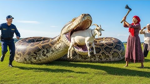 Rescue Team Fights Off Giant Python to Save a Helpless Goat — Unbelievable Footage#animalrescue