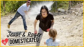 WATER BALLOON FIGHT WITH THE MATHEWS | Jenni & Roger: Domesticated | Awestruck