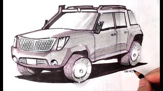 How to Draw an SUV Concept Quick Render / 30 Days of Show and Tell