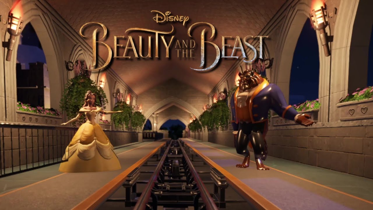 ライオンキング+美女と野獣+塔の上のラプンツェル+ズートピア+カーズ TEN-D2000-624 ディズニー Beauty and the Beast Falling in