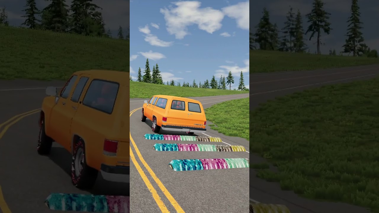 Colorful Cars vs Speed Bumps #53 | BeamNG.drive