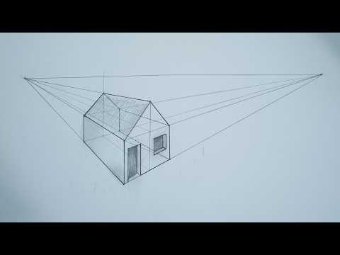 how to draw in 2 point perspective - basic house