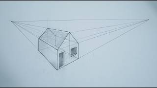 how to draw in 2 point perspective - basic house