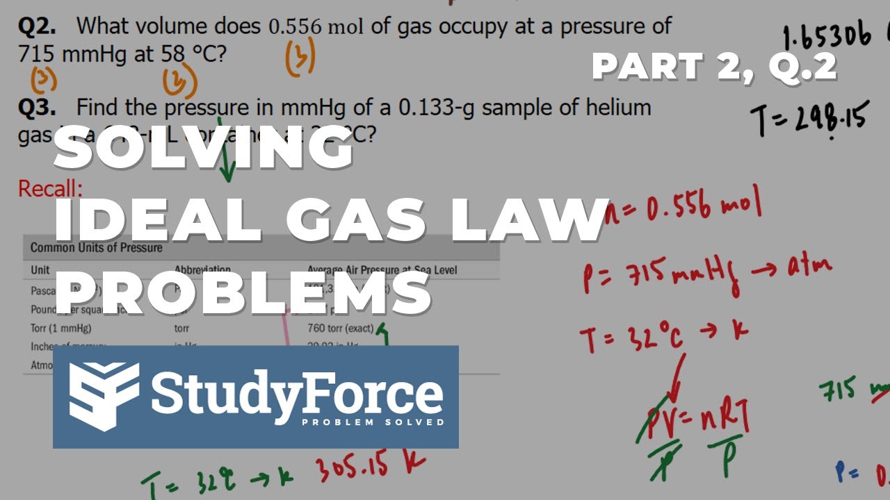 Solving Ideal Gas Law Problems | Calculate Volume (Part 2, Q2) - YouTube