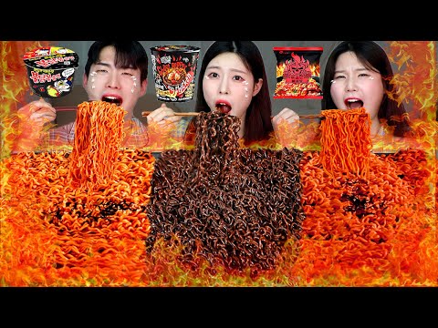 ASMR MUKBANG| 직접 만든 불닭볶음면 양념치킨 핫도그 먹방 & 레시피 THE SPICIEST NOODLES EATING