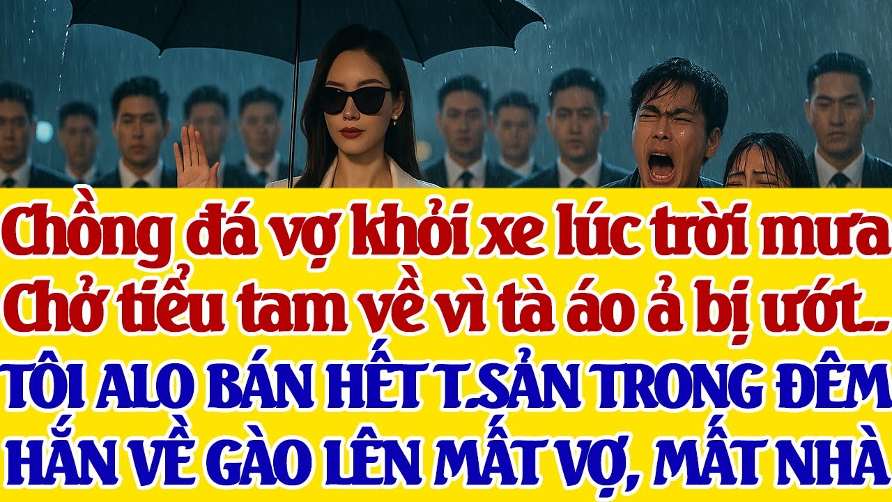 Chồng đ..á vợ khỏi xe lúc trời mưa, để đưa tiểu tam về vì tà áo ả bị ướt..TÔI ALO 30S BÁN HẾT T.SẢN