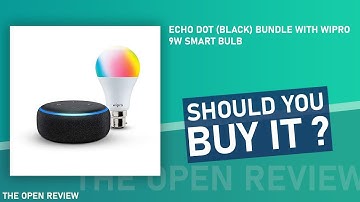 Echo Dot (Black) bundle with Wipro 9W smart bulb