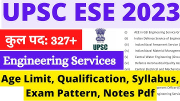UPSC ESE New Vacancy 2022 | Syllabus, Exam Pattern, Notes Pdf #upsc_ese #ukpsc #uppsc