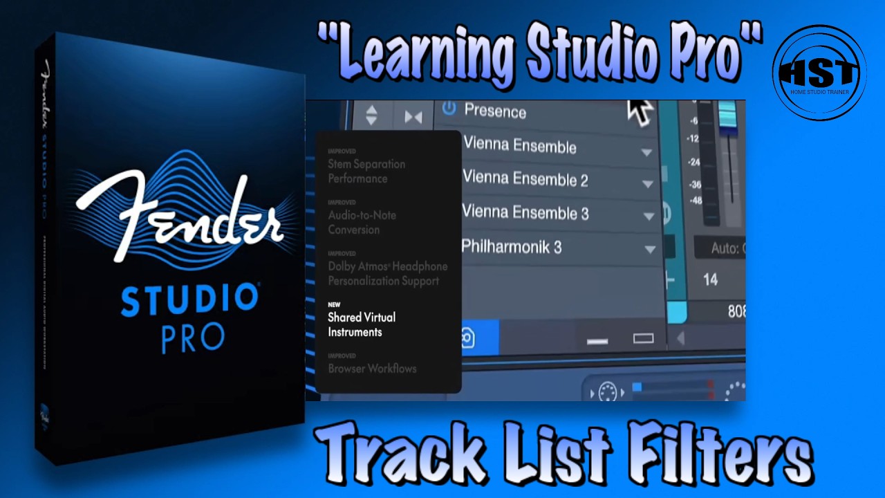 Track List Filters - Fender Studio Pro