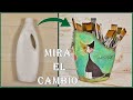 COMO REUTILIZAR BOTELLAS DE PLÁSTICO PORTAPINCELES