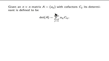 8.1. The determinant of a square matrix