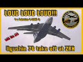 LOUD Silkway Airlines Ilyushin 76 taxiing and take off runway 28 at ZRH (with live ATC)