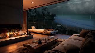 "Cozy Beach Apartment | Relaxing Rain & Fireplace Ambiance | Fall Asleep Fast!"