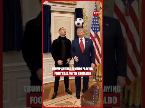دونالد ترامب يشارك فيديو ذكاء اصطناعي يلعب كرة القدم مع كريستيانو رونالدو