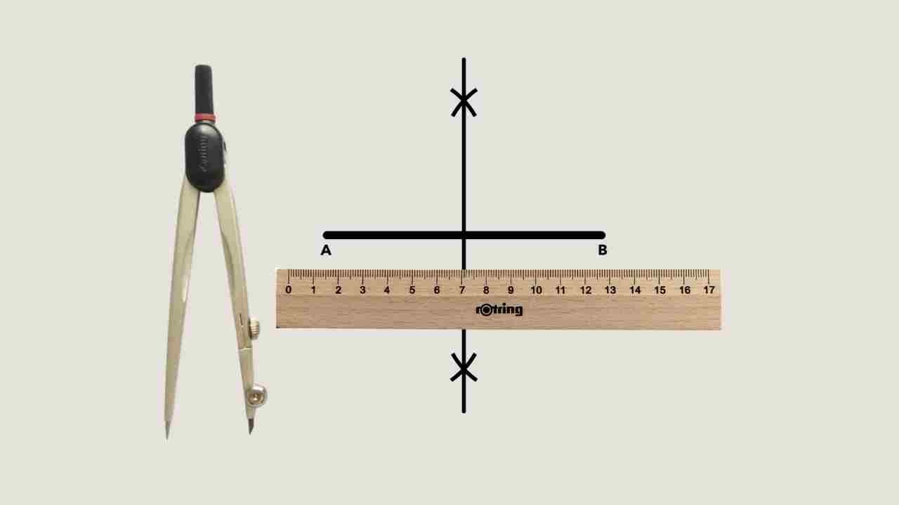 How To Bisect A Given Line In Technical Drawing - YouTube
