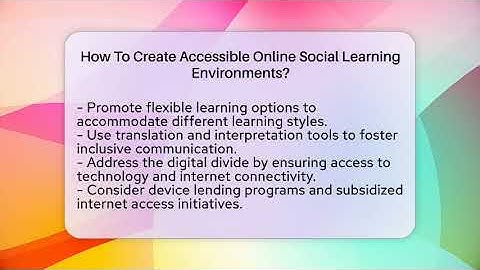 How To Create Accessible Online Social Learning Environments? - Everyday-Networking