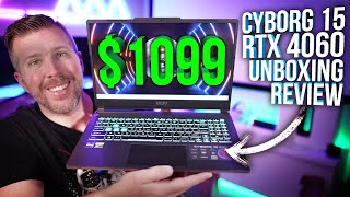 $1099 RTX 4060 Gaming Laptop! MSI Cyborg 15 Unboxing Review! Benchmarks, Overclock, Display Test!