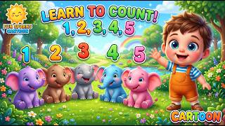1 to 5 🐘 Count the Baby Elephants! | Fun Counting Song for Kids | Fun Sparks Cartoon