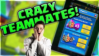 CRAZY TEAMMATES! Party Mode Triple Elixir 2v2 - Clash Royale
