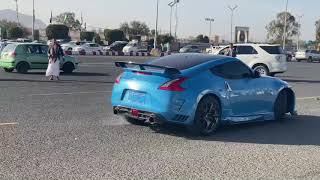 أقوىٰ استعراض للهجوله في صنعاء اليمن 370z  Street Drifting with pops and bangs   , INSANE SOUND