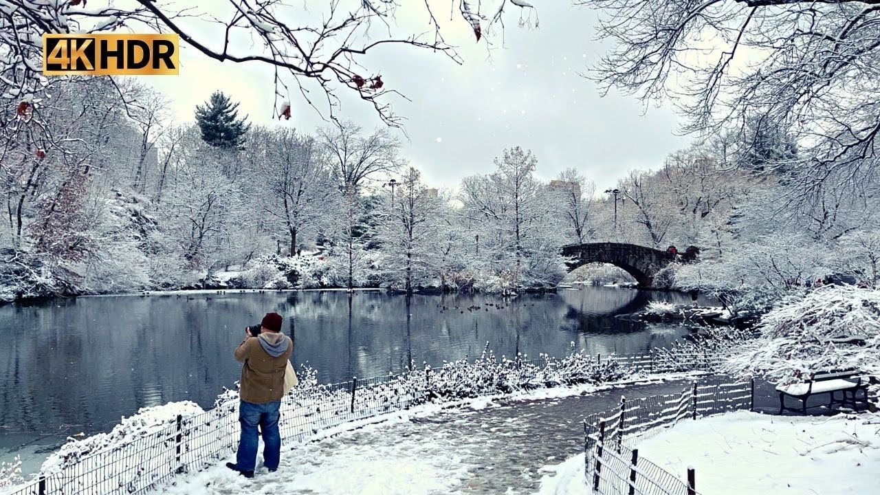 Snowfall Walking Tour - 5th Avenue New York Snow Walk  to Central Park Manhattan - NYC Winter 2022