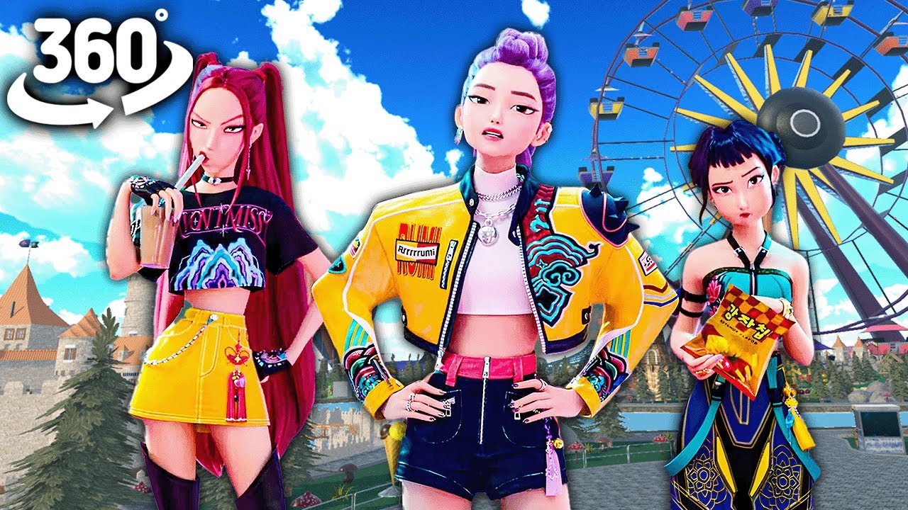 Kpop Demon Hunters in the Amusement Park! 360° VR YouTube