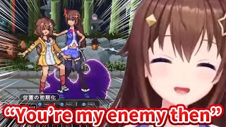 Sora reacts to her character saying 'You're my enemy' in the game Idol Showdown [Hololive/Eng sub]