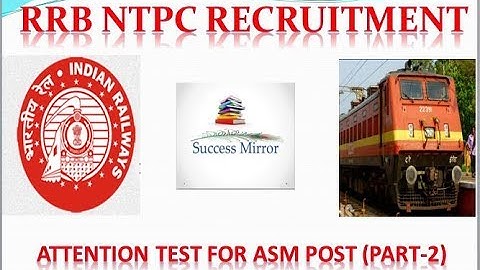 RRB NTPC ATTENTION TEST FOR ASM (PART-2) |Success Mirror