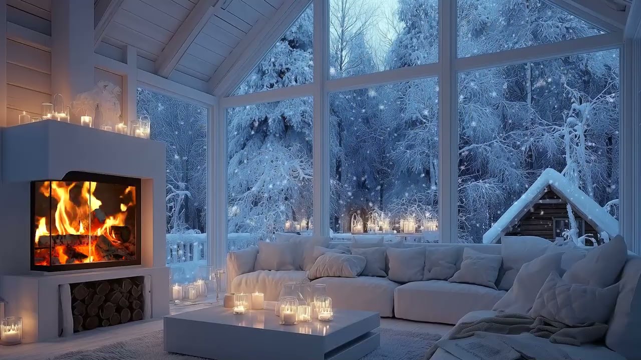 Serene Seasonal Ambience | Warm Firelight & Calm Piano