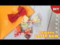 ORIGAMI BOW 🎀 Origami Pita｜Paper Ribbon No Glue｜Gift Topper｜How To Make Ribbon
