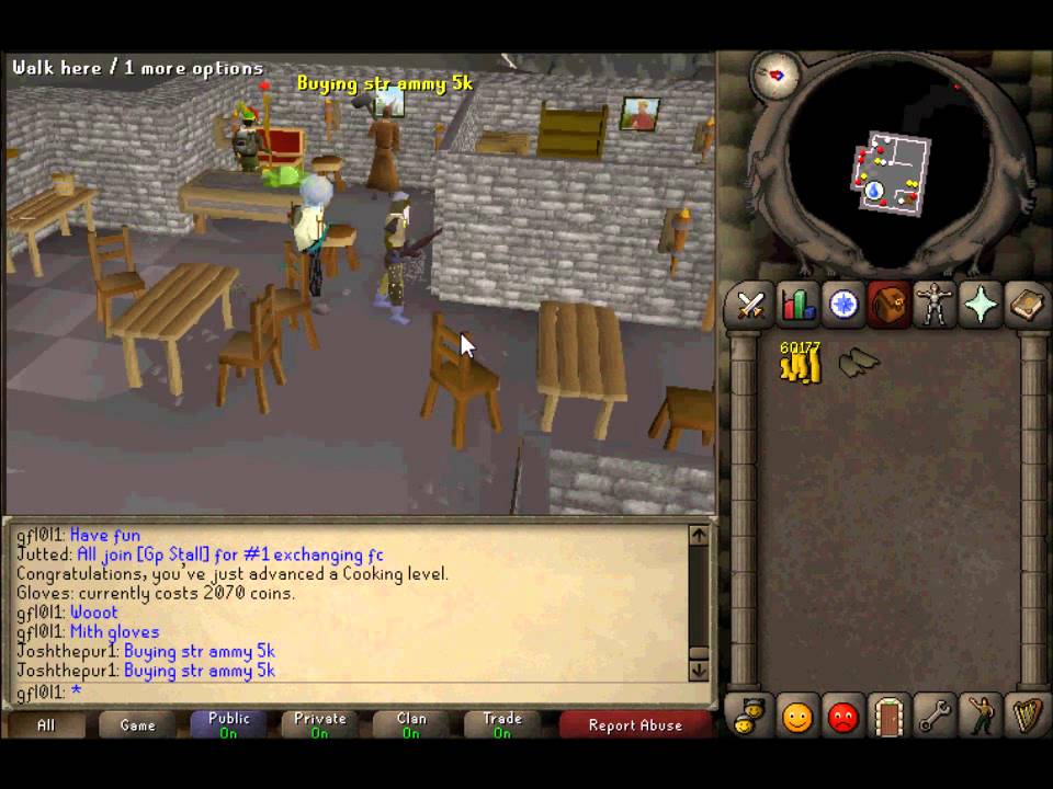 Runescape 2007 mith gloves at 21 combat