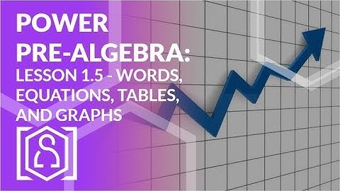 Power Pre Algebra - Lesson 1.5 (Words, Equations, Tables, and Graphs)