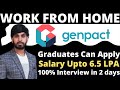 Work From Home Jobs For Freshers | Genpact Is Hiring | Interview 100% 😍| Latest Jobs For Graduates