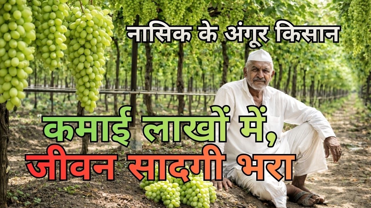 नासिक के अंगूर किसान कमाई लाखों में, जीवन सादगी भरा