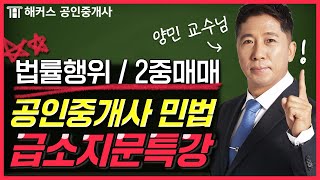 공인중개사 민법 종결자 양민 교수님의 법률행위/2중매매 빈출 지문 총정리 강의!｜급소지문특강 2강｜해커스 공인중개사 양민