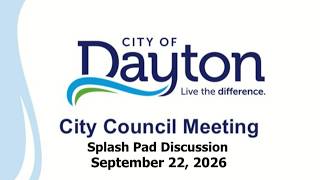 Splash Pad Discussion Work Session 9-22-2026