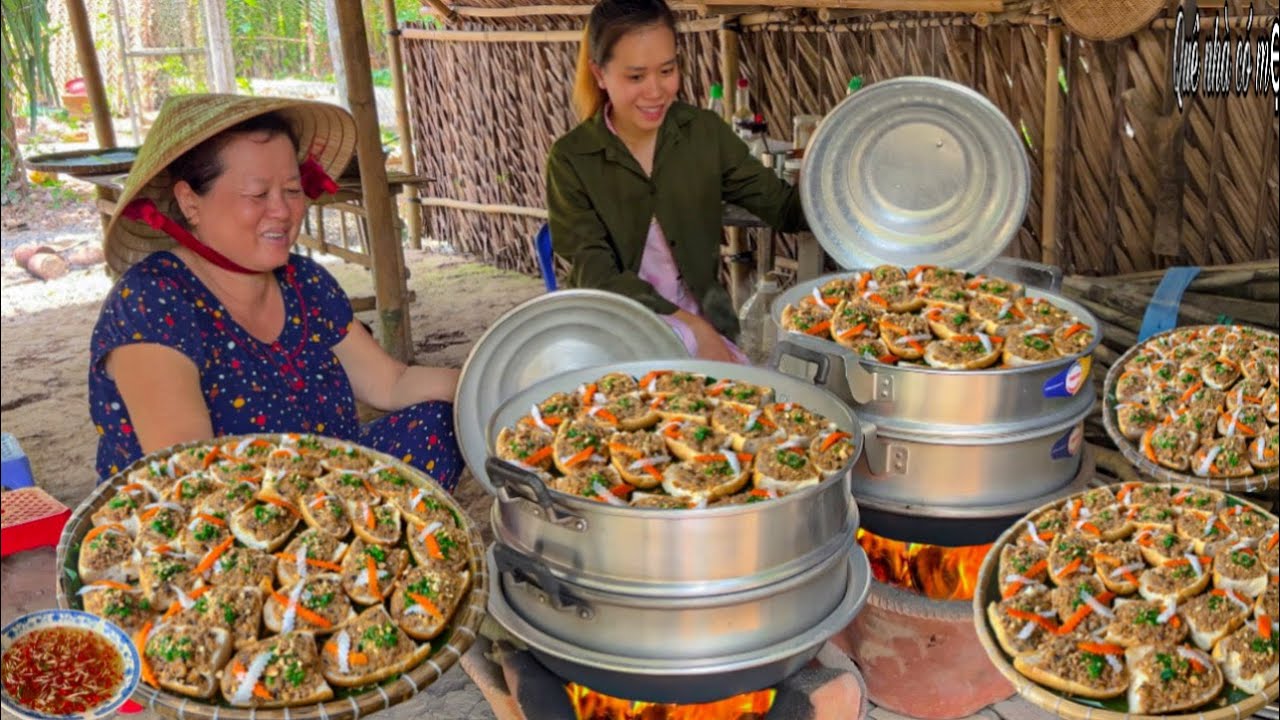 Bánh Mì Hấp Tôm Thịt, Cuốn Rau Sống | Hương Vị Bánh Quê Mẹ Chồng Làm ...